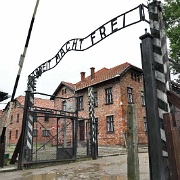 Auschwitz entrance gate, Poland 6868314.jpg
