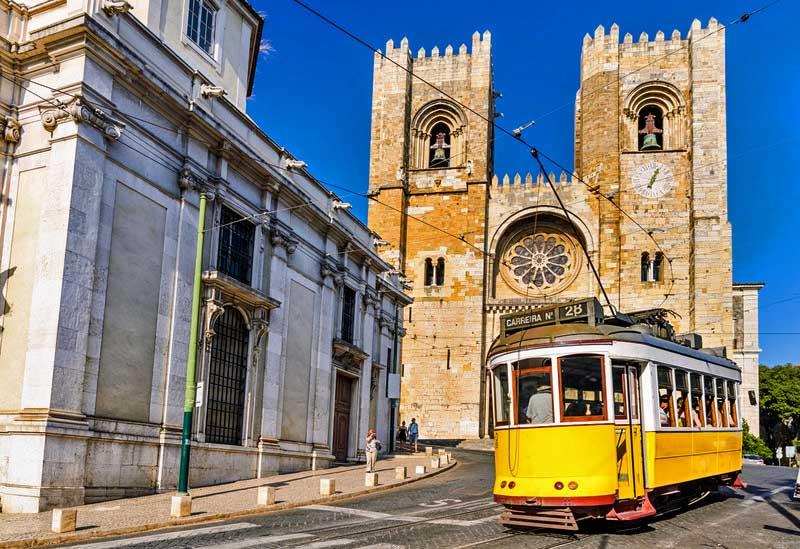 Tram 28 and the Lisbon Cathedral 14997935