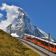 Gornergratbahn train from Zermatt to the Gornergrat and Matterhorn 8175659.jpg