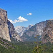 El Capitan left, Bridalveil right, Half Dome center Yosemite 101.jpg
