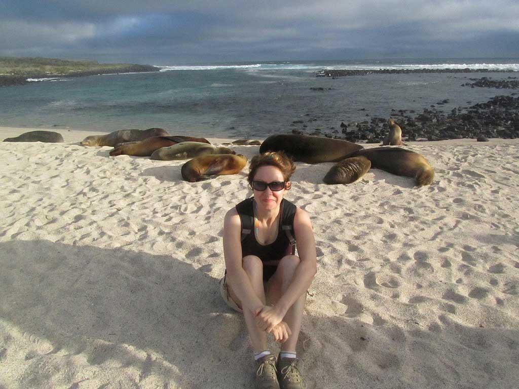Tracie, sea lions, La Loberia, San Cristobal Island 20
