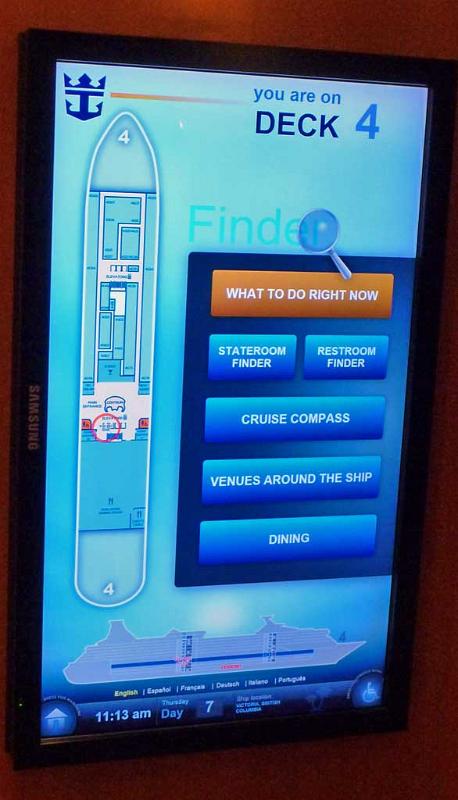 Touch screen directories, Rhapsody of the Seas 30477