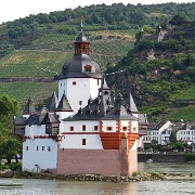 Pfalzgrafenstein Castle in the Rhine and Gutenfels on the hill.jpg
