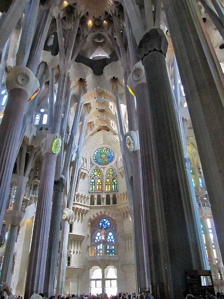 Sagrada Familia interior desiged as tree trunks, Barcelona 113