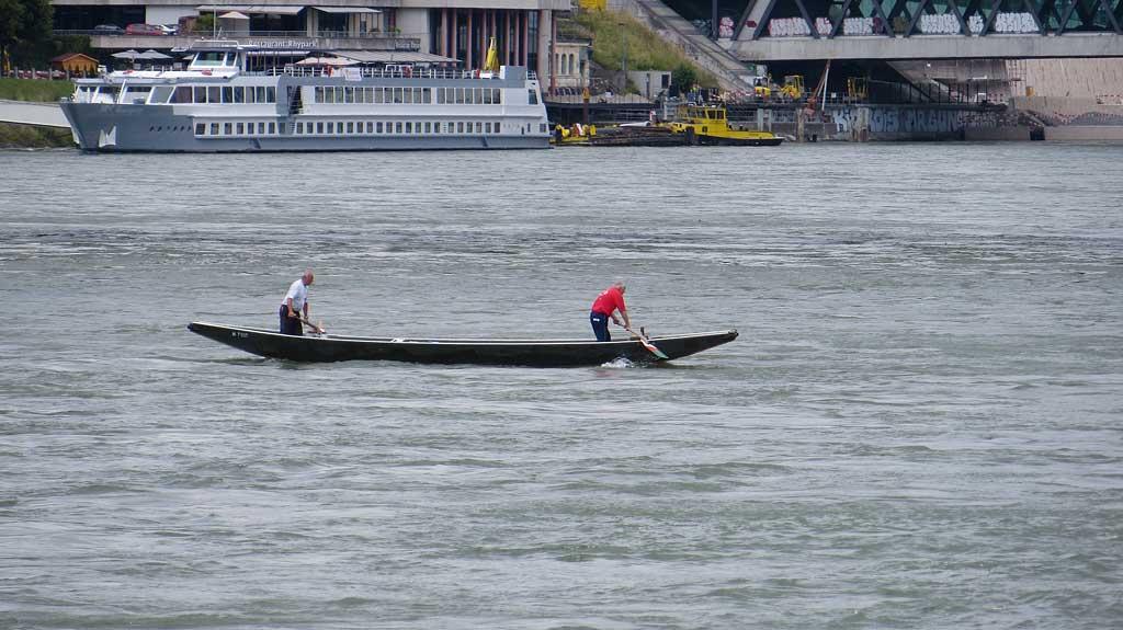 Paddling up the Rhine in Basel