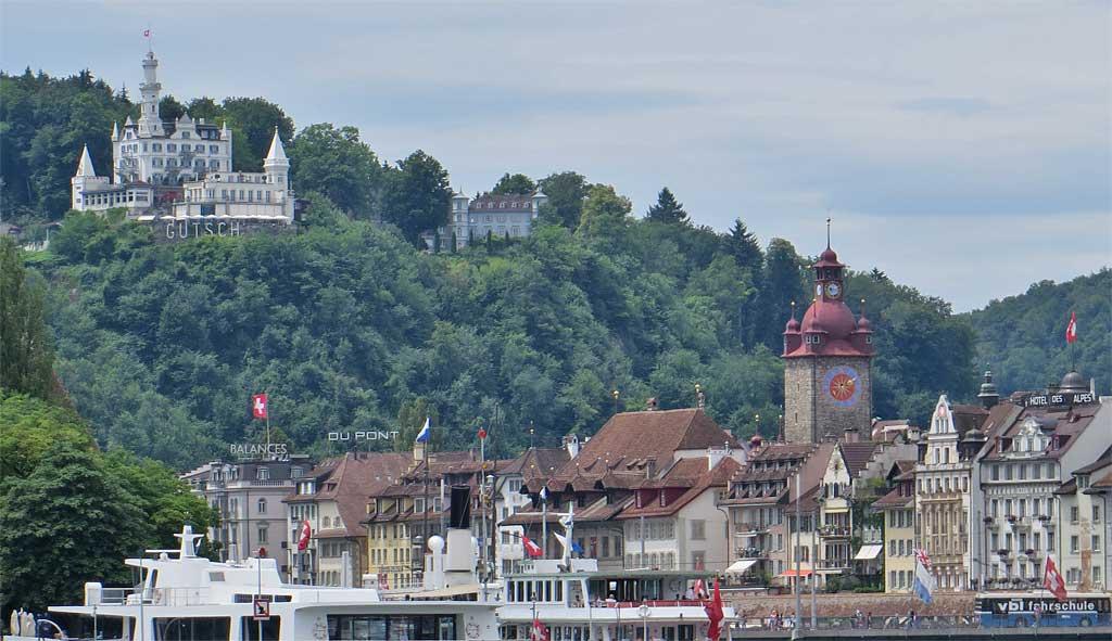 Chateau Gutsch above City Hall, Lucerne