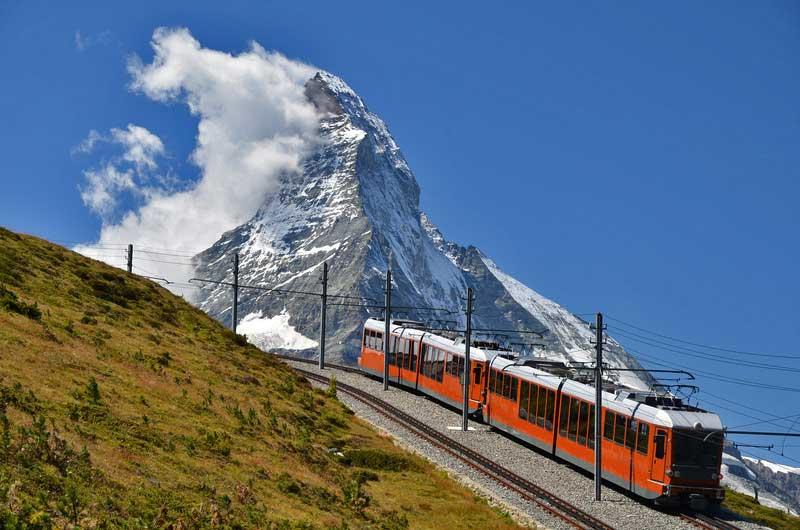 Gornergratbahn train from Zermatt to the Gornergrat and Matterhorn 8175659