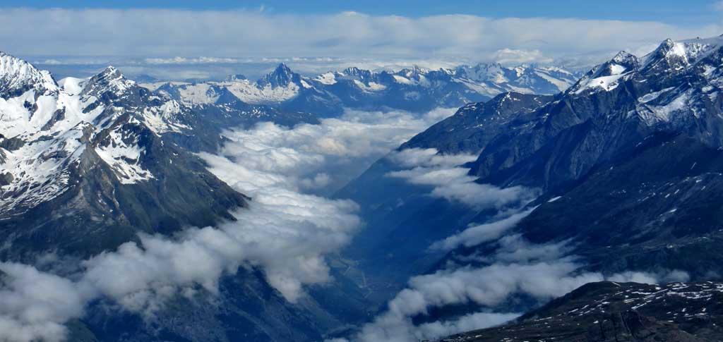 Zermatt valley from Klein Matterhorn