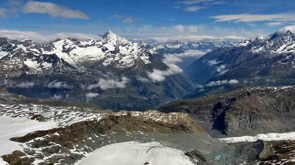 Zermatt valley from Matterhorn gondola