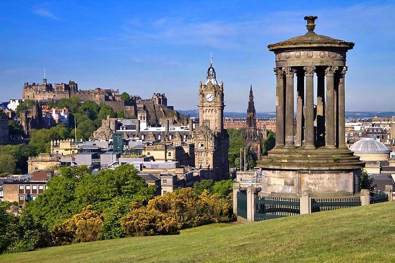 Edinburgh Castle from Calton Hill with Dugald Stewart Monument 6318302
