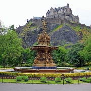 Edinburgh Castle from Princes Street Gardens, with Ross Fountain 11394818.jpg