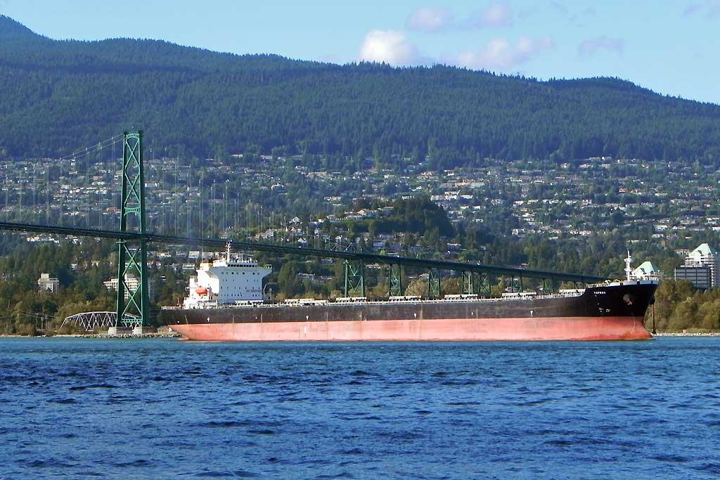 Freighter under the Lions Gate, Vancouver, BC 110