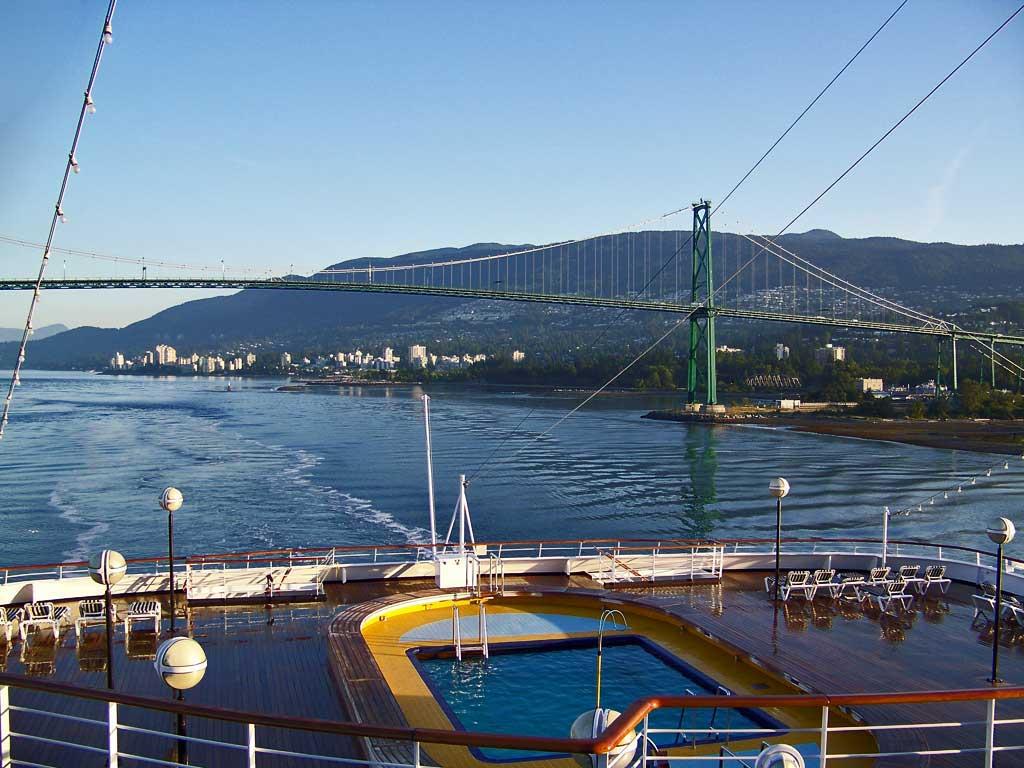 Lions Gate Bridge, Vancouver, BC from deck of Ryndam 4