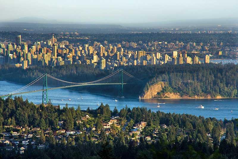 View from the North Shore to Lions Gate Bridge, Vancouver, BC 4834902