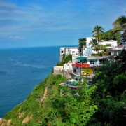 View from Hotel Los Flamingos, cliffs of Acapulco 01.JPG