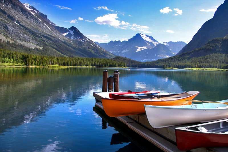 Canoes at Lake McDonald, Glacier National Park, Montana 8609238