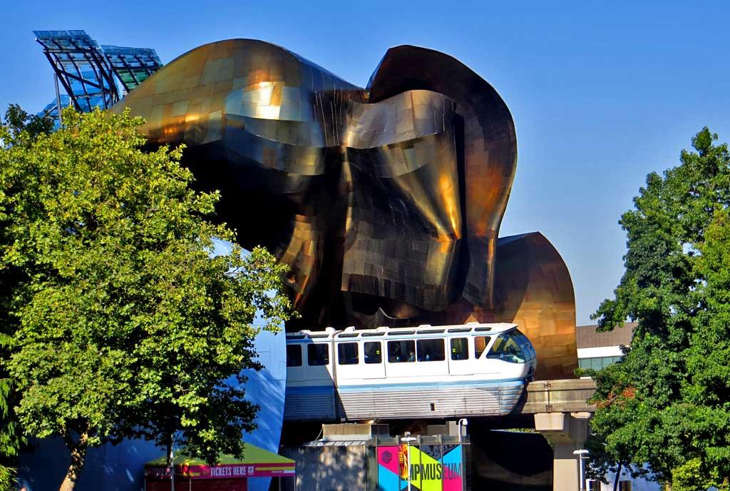 EMP and the Monorail, Seattle Center 6478