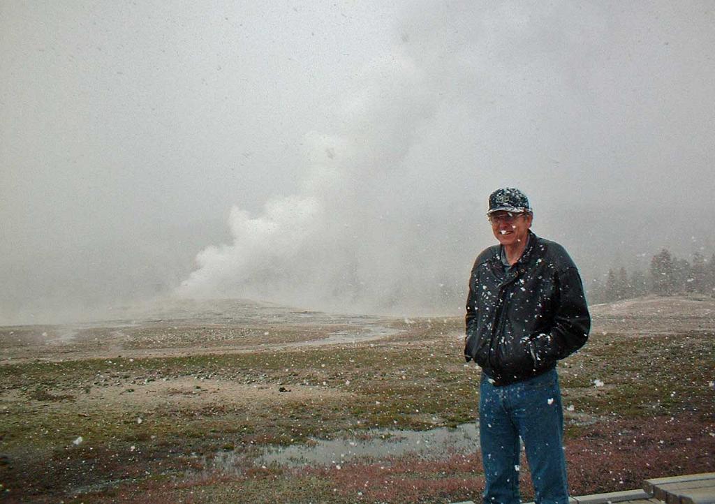 Tim, Old Faithful in May snow 11