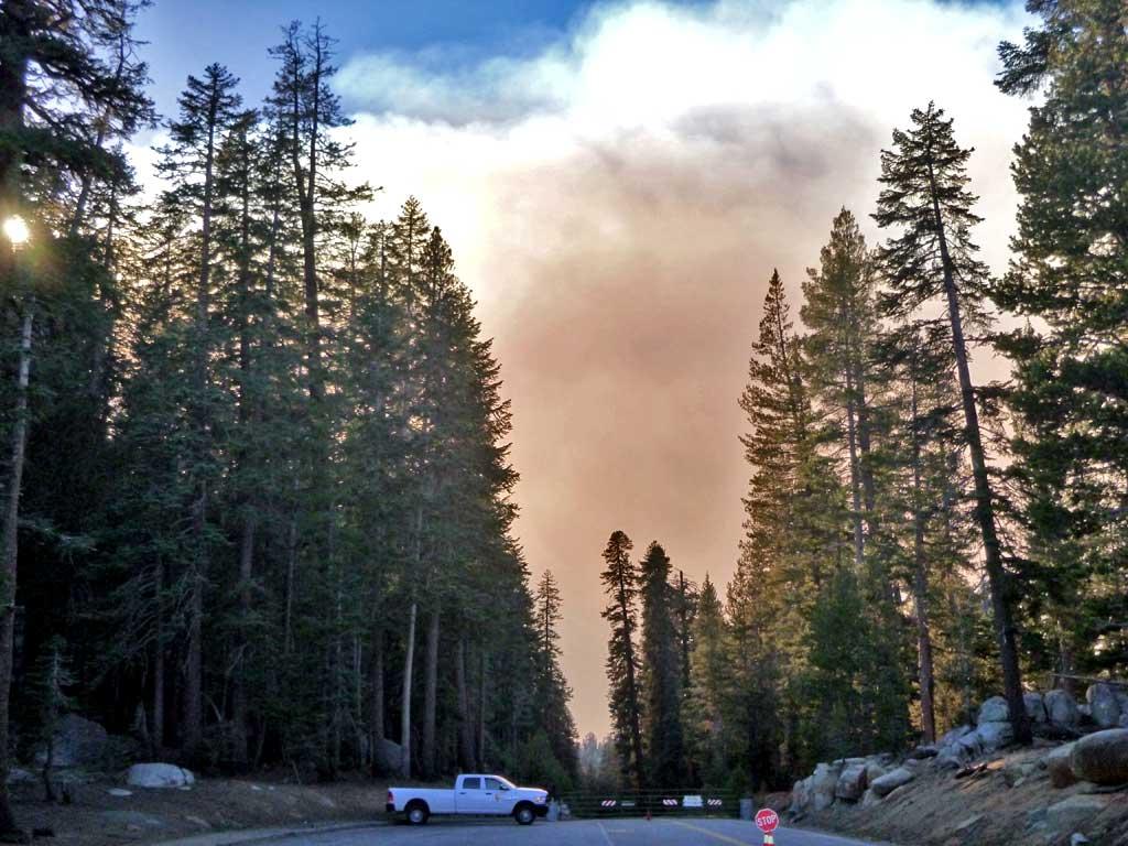 Road Block for Rim Fire on Tioga Pass 348