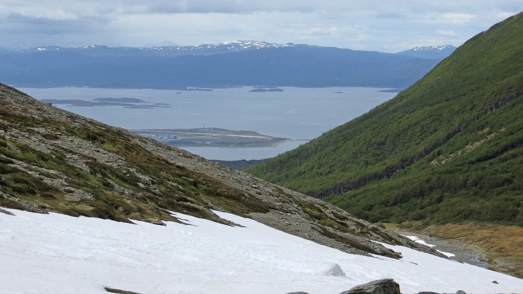 View of Ushuaia airport from Martial Glacier