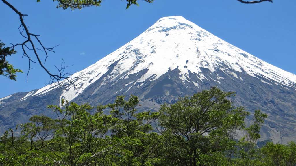 Osorno Volcano at Petrohue Falls