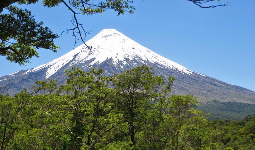 Osorno Volcano from Petrohue Falls