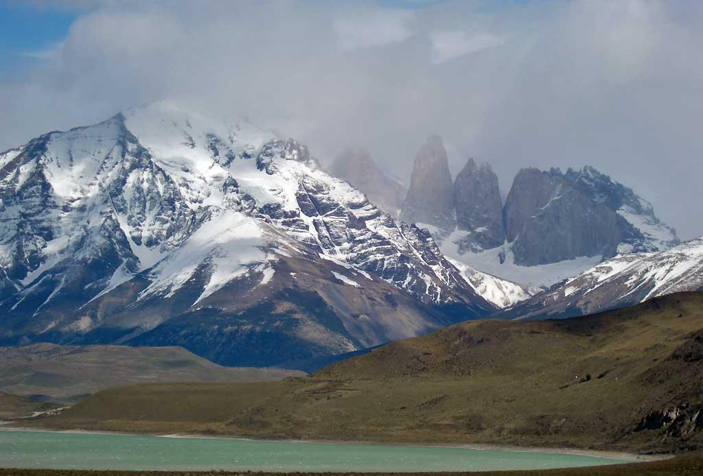 Almirante Nieto left, las Torres right, Torres del Paine, Patagonia 5