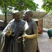Statue of Pedro Claver helping African slaves 7174.JPG