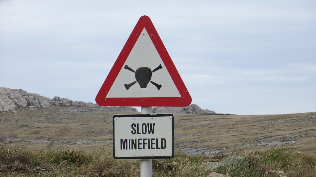 Active mine area from the Falklands War