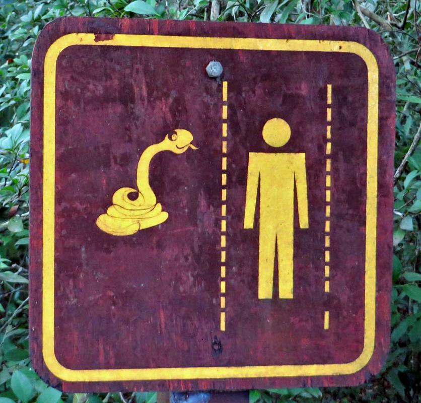 Snake warning, Iguazu Falls, Argentina side